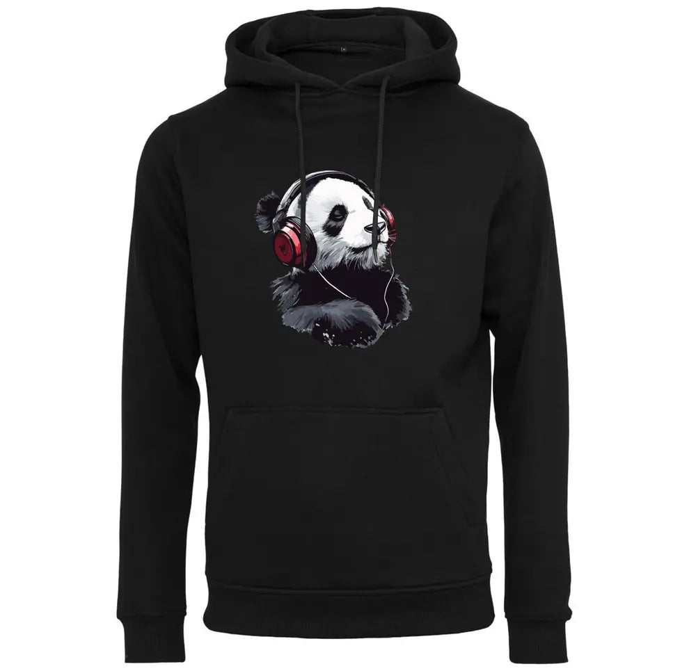 Kapuzenpullover mit Panda mit Kopfhörer Motiv von Tassenkasper