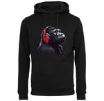 Kapuzenpullover mit Gorilla mit Kopfhörer Motiv von Tassenkasper