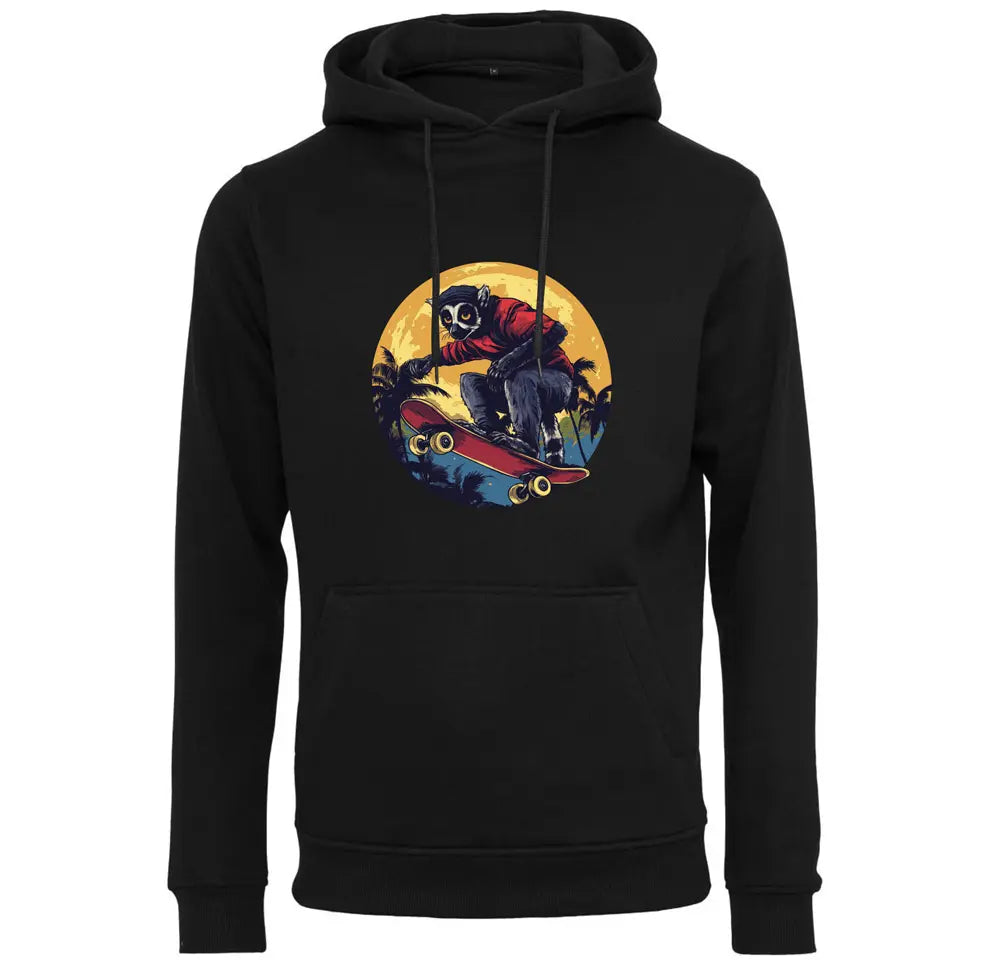 Kapuzenpullover mit Affe mit Skateboard Motiv von Tassenkasper
