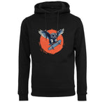 Kapuzenpullover mit Eule mit Skateboard Motiv von Tassenkasper