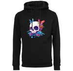 Kapuzenpullover mit Floraler Totenkopf Motiv von Tassenkasper