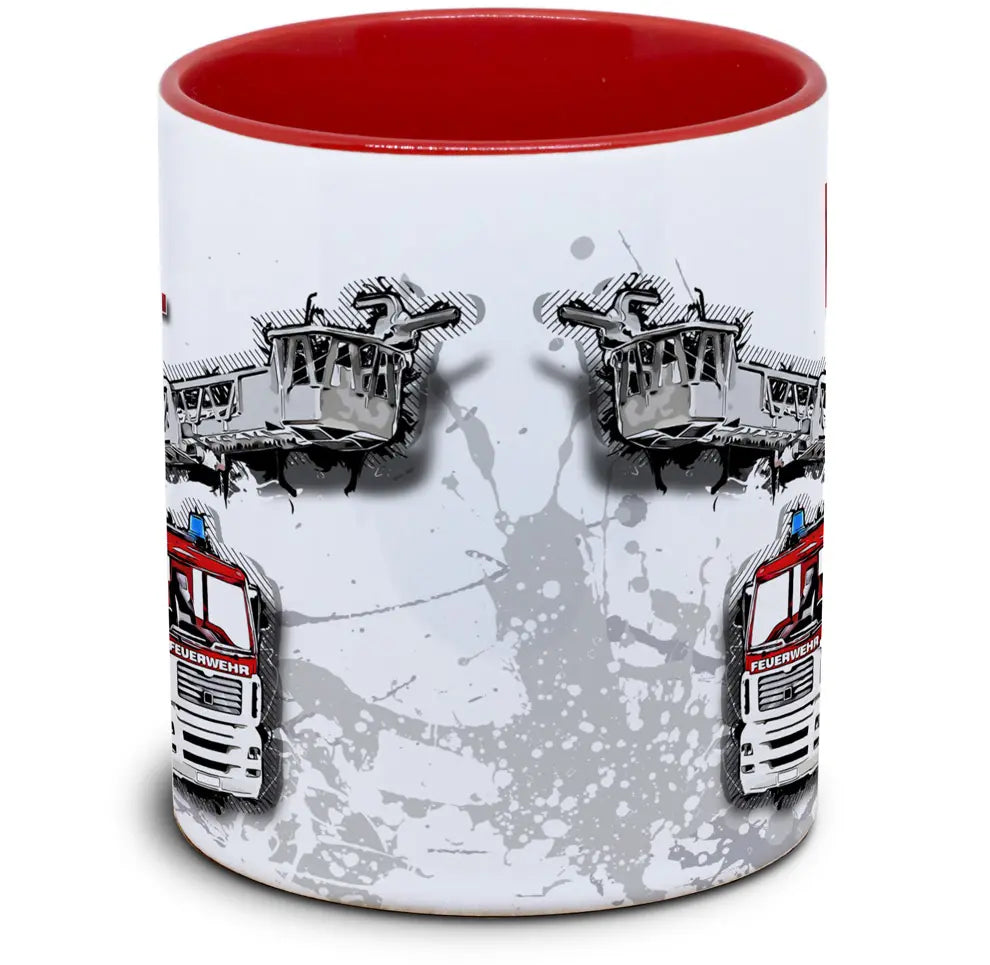 Kindertasse mit Feuerwehr und eigenem Name