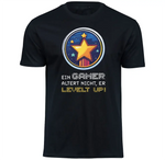 T-Shirt mit Gaming: Ein GAMER altert nicht, er LEVELT UP! Motiv von Tassenkasper