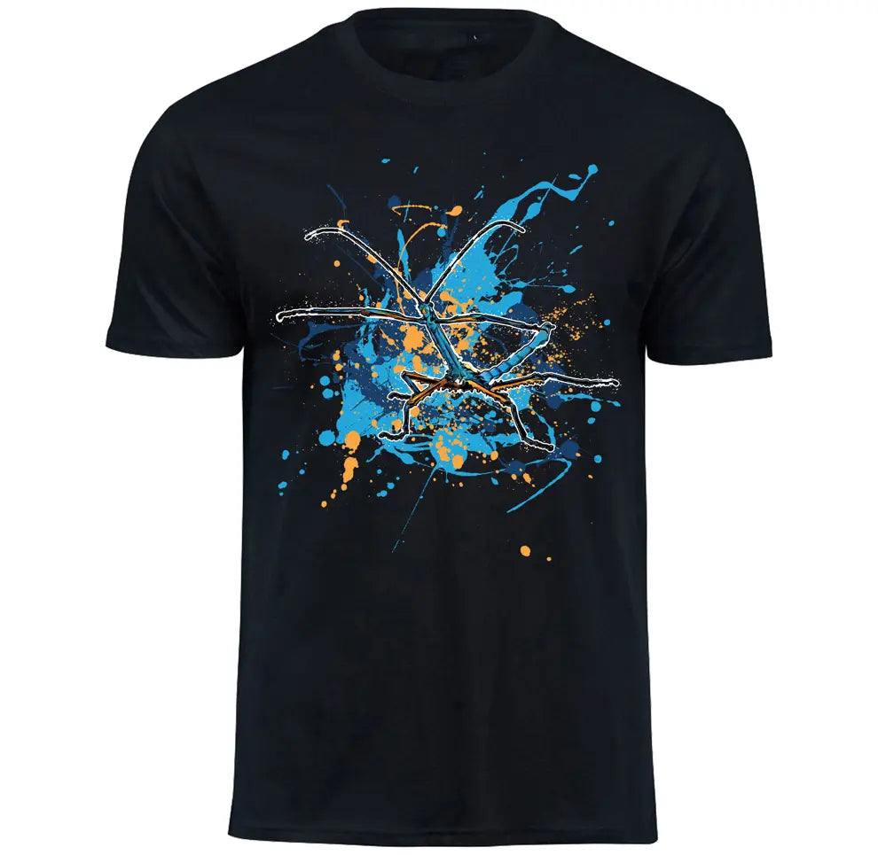 T-Shirt mit Achrioptera manga / Türkisblaue Riesenstabschrecke Motiv von Tassenkasper