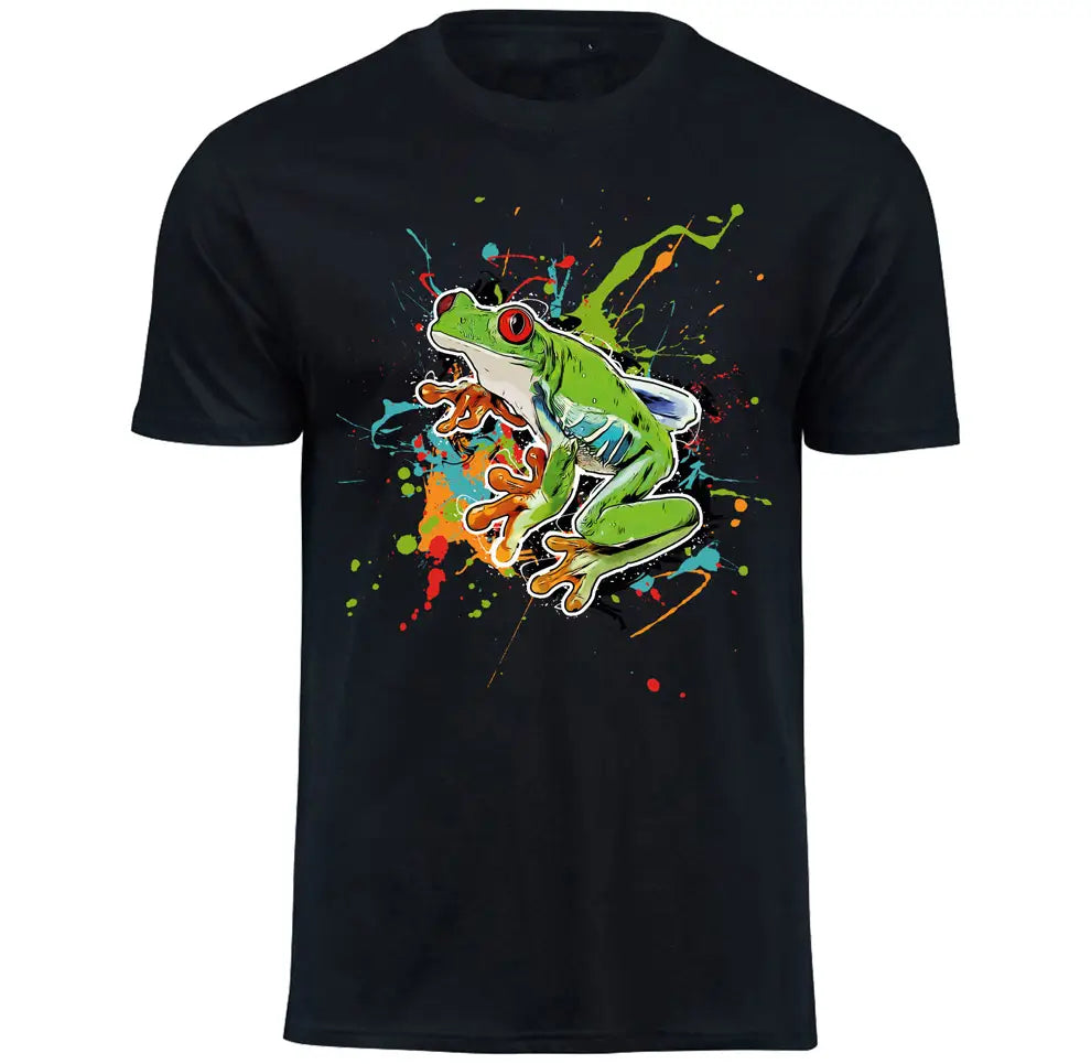 T-Shirt mit Agalychnis callidryas / Rotaugenlaubfrosch Motiv von Tassenkasper