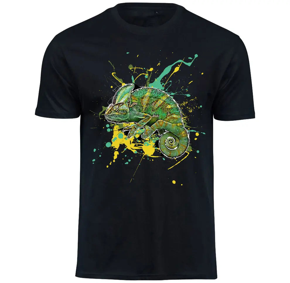 T-Shirt mit Chamaeleo calyptratus / Jemenchamäleon Motiv von Tassenkasper