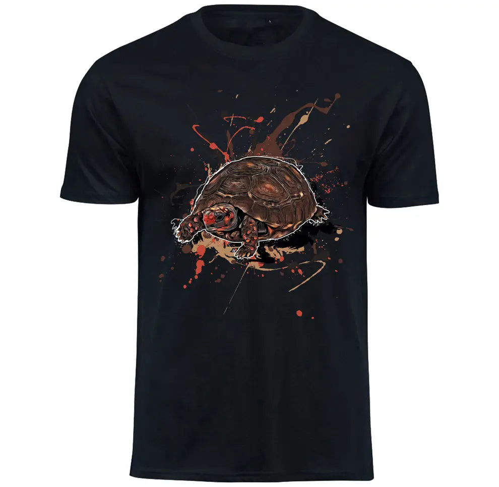 T-Shirt mit Chelonoidis carbonarius cherryhead / Rotkopf - Köhlerschildkröte Motiv von Tassenkasper