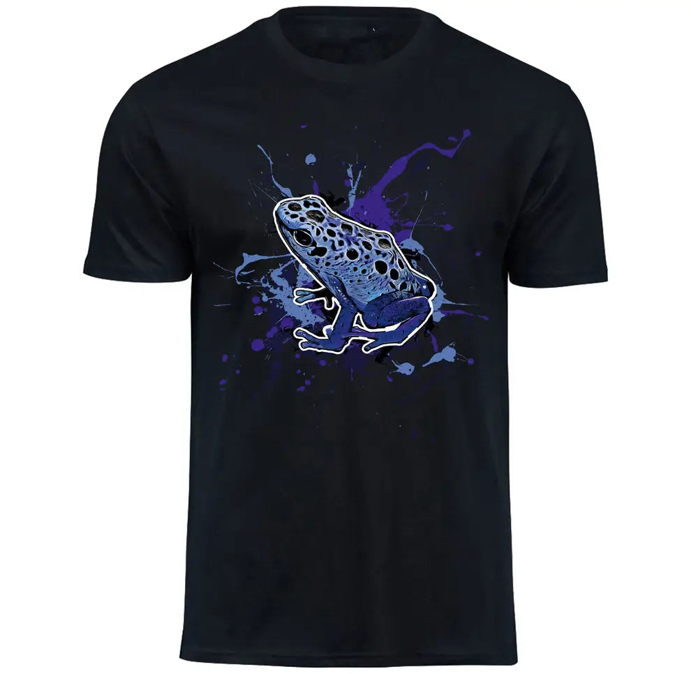T-Shirt mit Dendrobates tinctorius azureus / Blauer Pfeilgiftfrosch Motiv von Tassenkasper