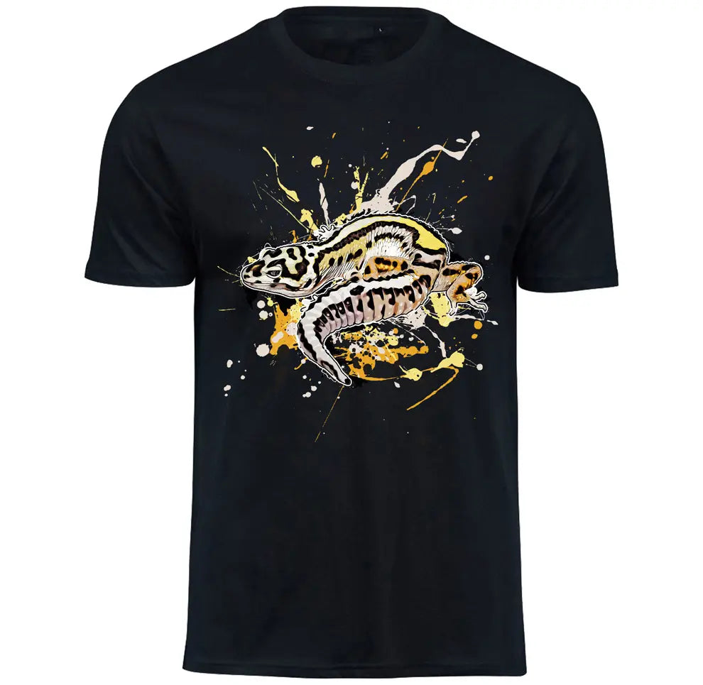 T-Shirt mit Eublepharis macularius (Boldstripe Bandit) / Leopardgecko Motiv von Tassenkasper