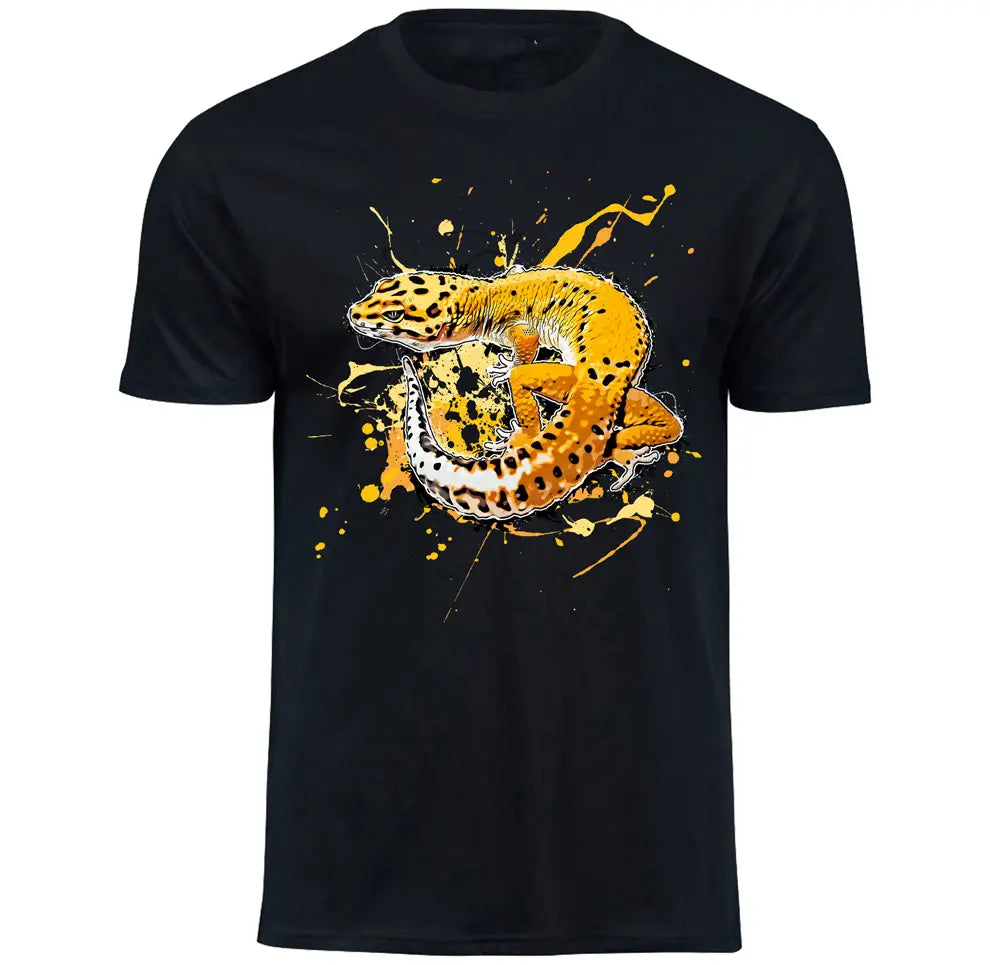 T-Shirt mit Eublepharis macularius (Tangerine Stripe) / Leopardgecko Motiv von Tassenkasper