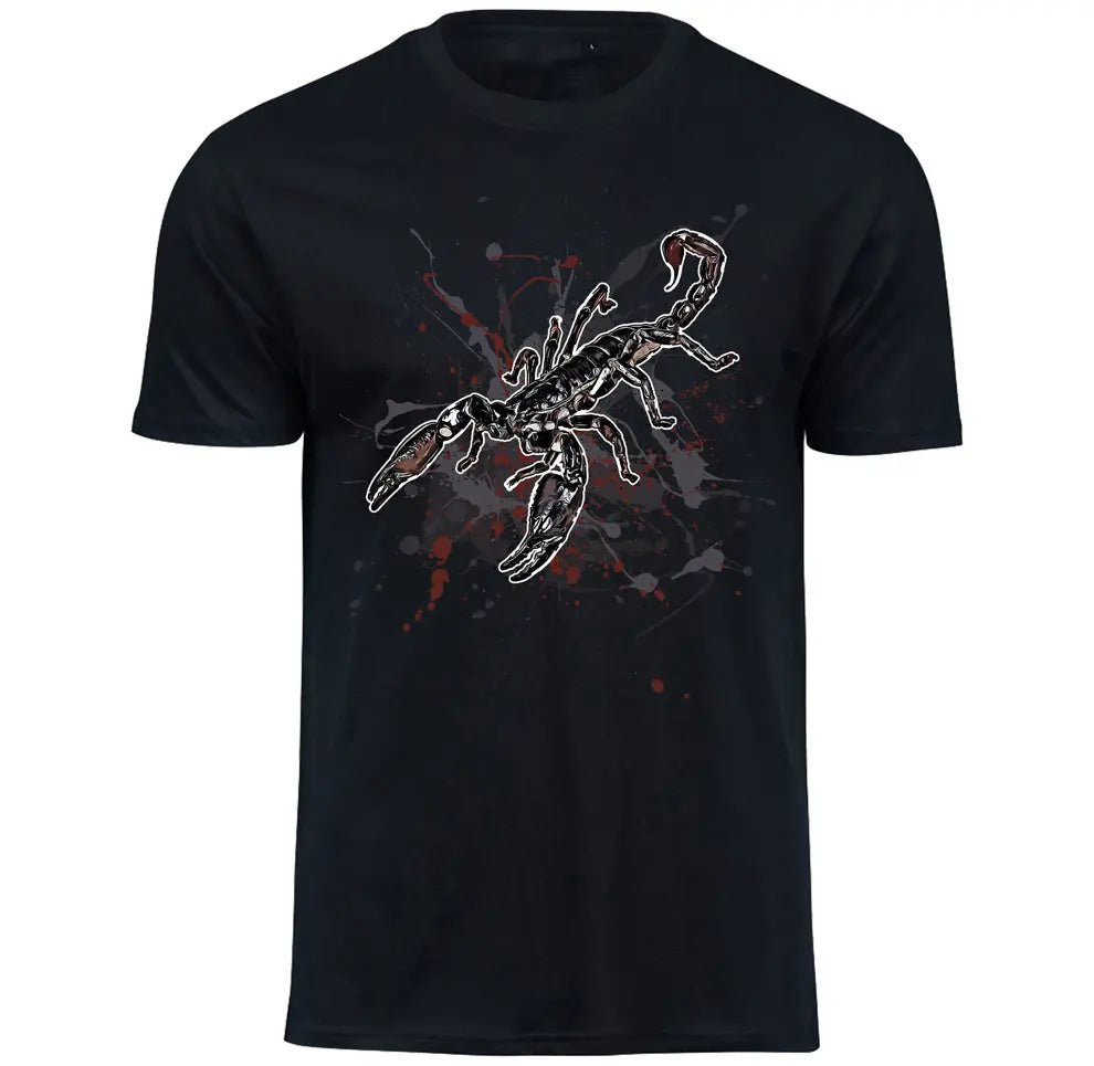 T-Shirt mit Heterometrus spinifer / blauer Thaiskorpion Motiv von Tassenkasper