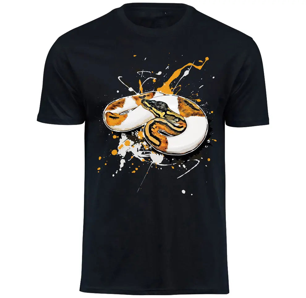 T-Shirt mit Python regius (Piebald) / Königspython Motiv von Tassenkasper
