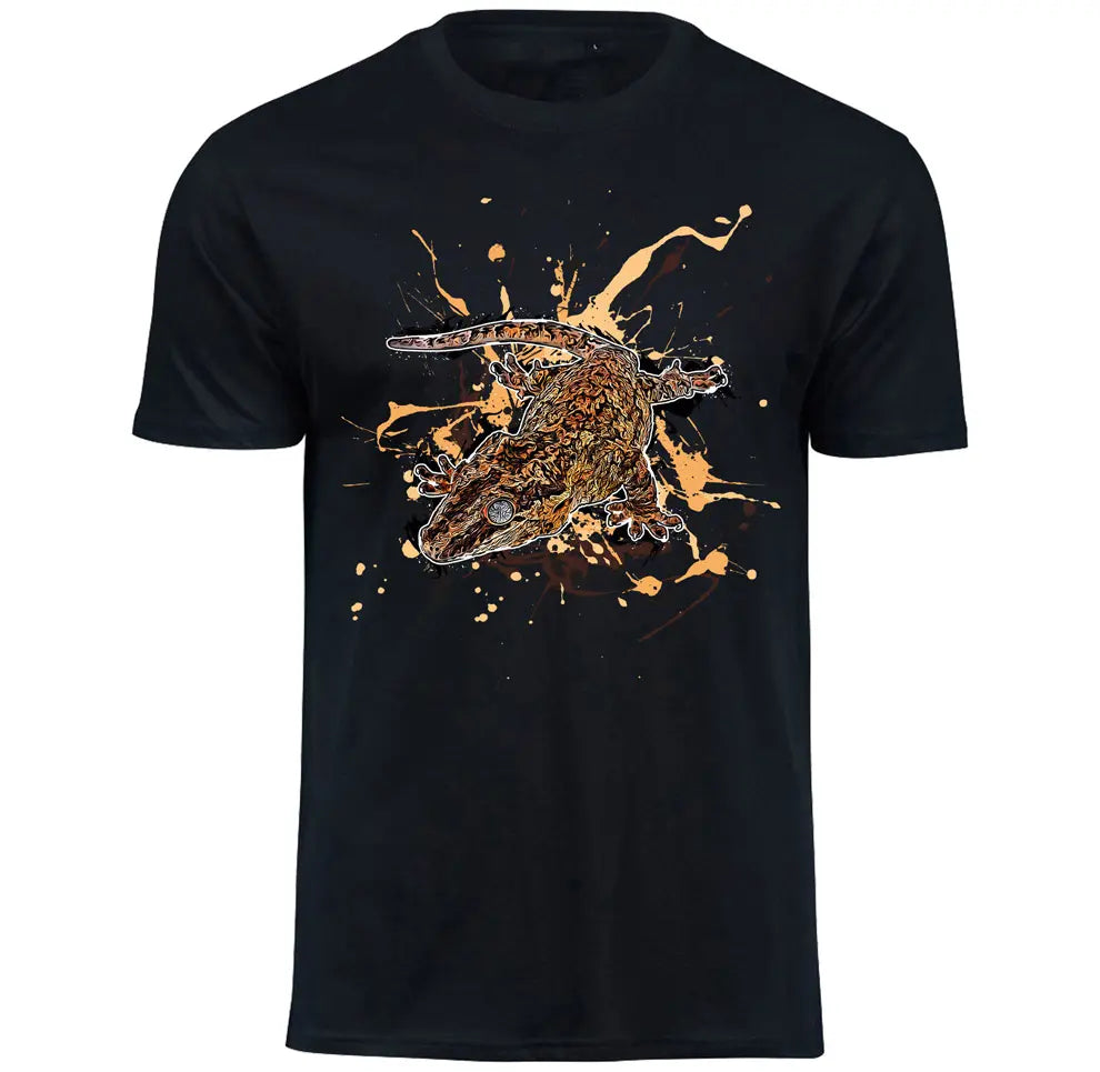 T-Shirt mit Rhacodactylus auriculatus / Höckerkopfgecko Motiv von Tassenkasper