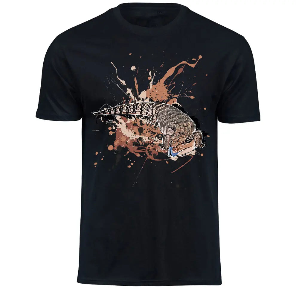 T-Shirt mit Tiliqua scincoides / Blauzungenskink Motiv von Tassenkasper