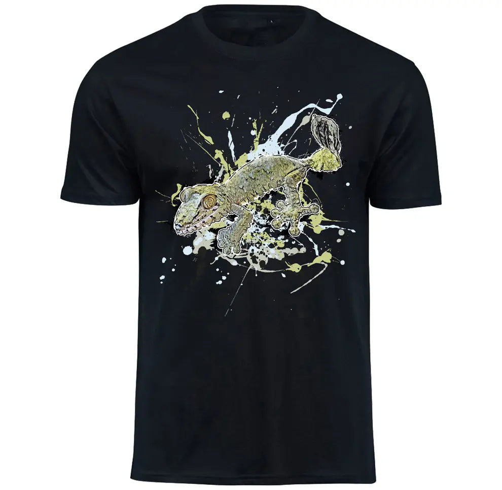 T-Shirt mit Uroplatus fimbriatus / Blattschwanzgecko Motiv von Tassenkasper
