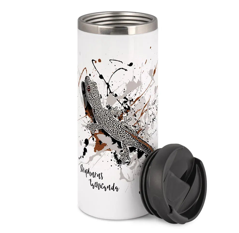 Thermobecher mit Strophurus taenicauda / Goldschwanzdrüsengecko Motiv von Tassenkasper