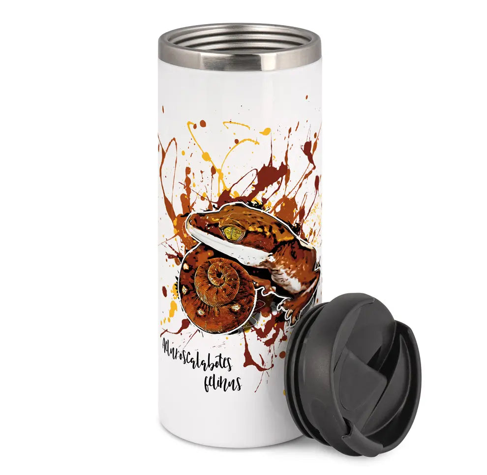 Thermobecher mit Aeluroscalabotes felinus / Fuchsgesichtgecko Motiv von Tassenkasper