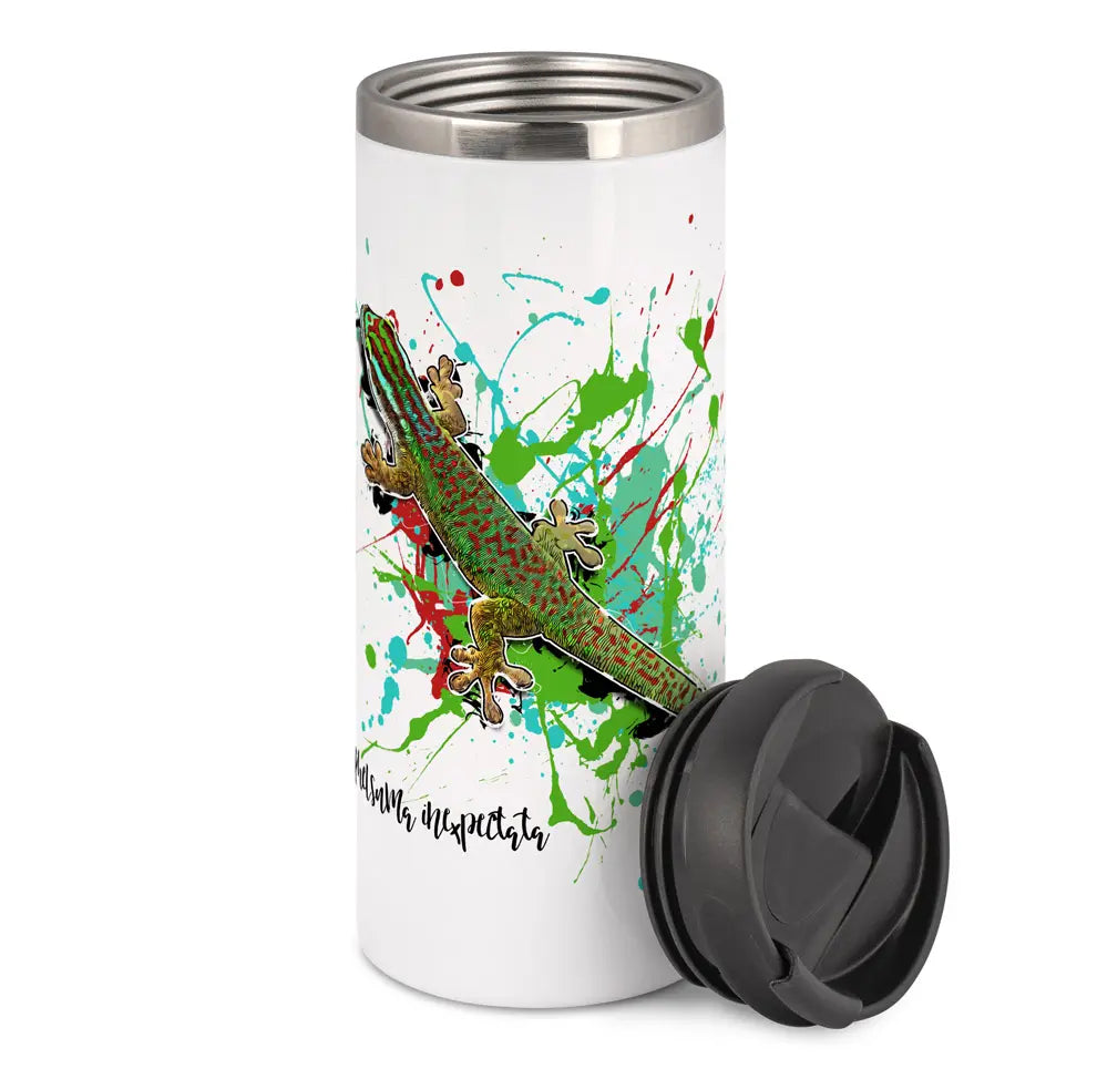 Thermobecher mit Phelsuma inexpectata / Manapany-Taggecko Motiv von Tassenkasper