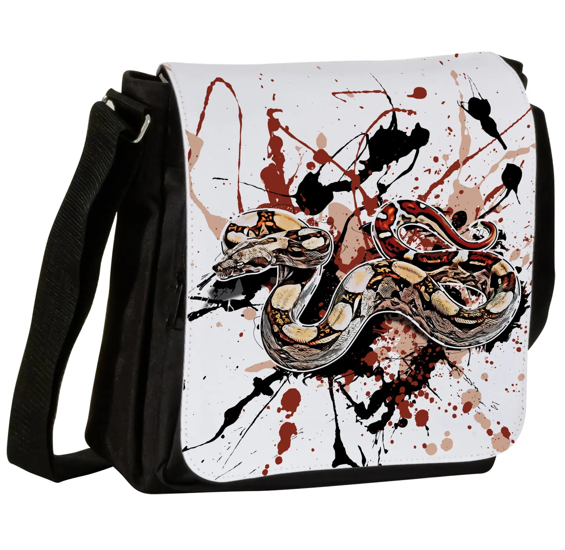 Schultertasche mit Boa constrictor / Abgottschlange Motiv von Tassenkasper