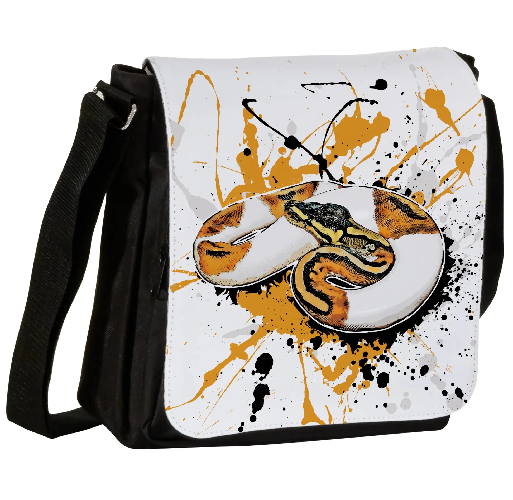 Schultertasche mit Python regius (Piebald) / Königspython Motiv von Tassenkasper