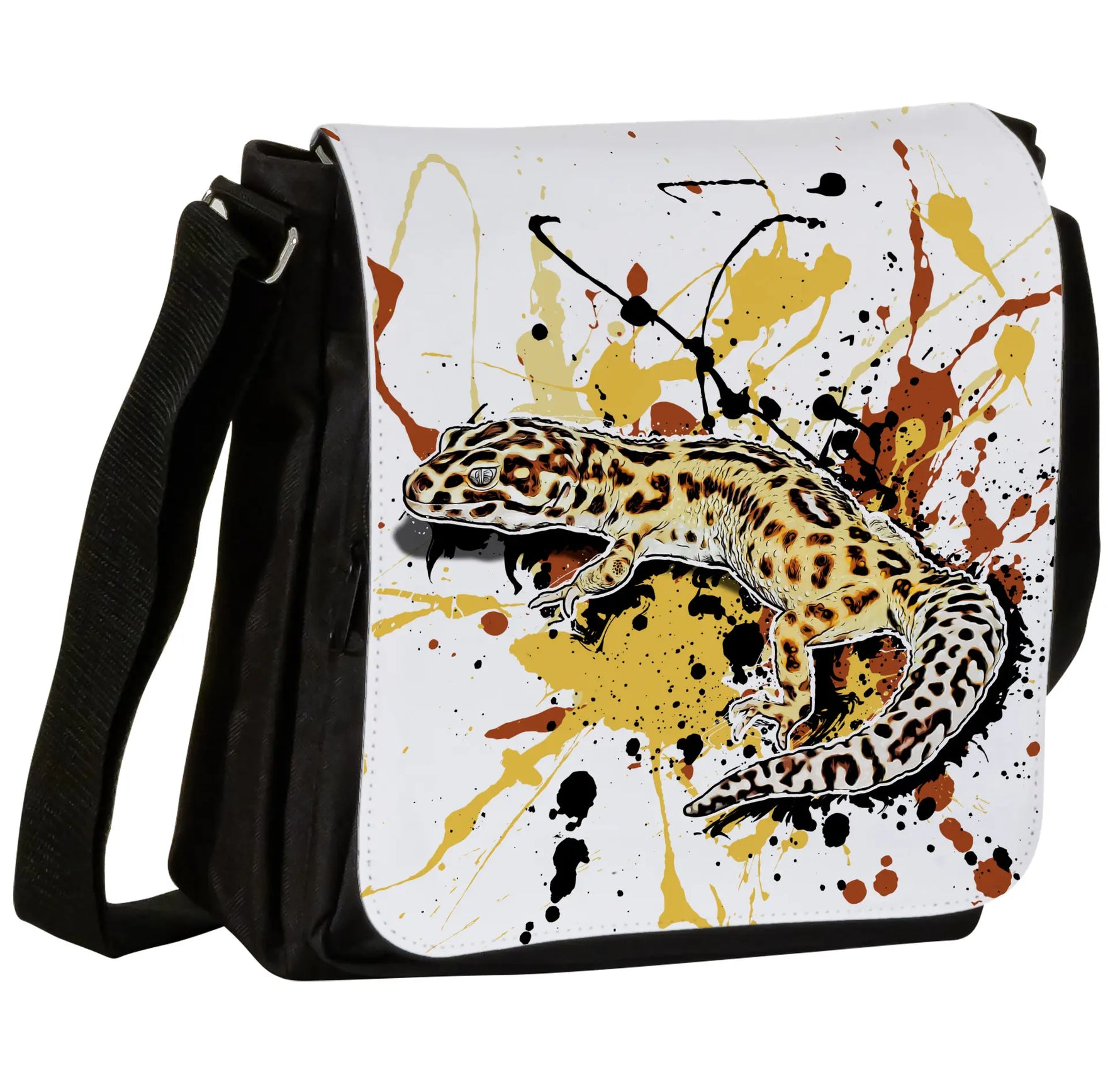 Schultertasche mit Eublepharis macularius / Leopardgecko Motiv von Tassenkasper