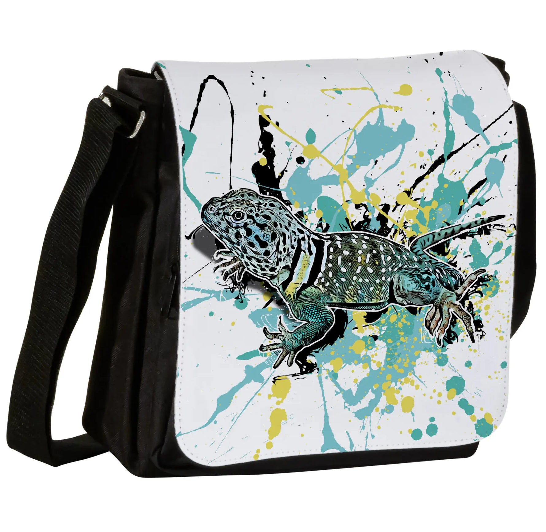 Schultertasche mit Crotaphytus collaris / Halsbandleguan Motiv von Tassenkasper