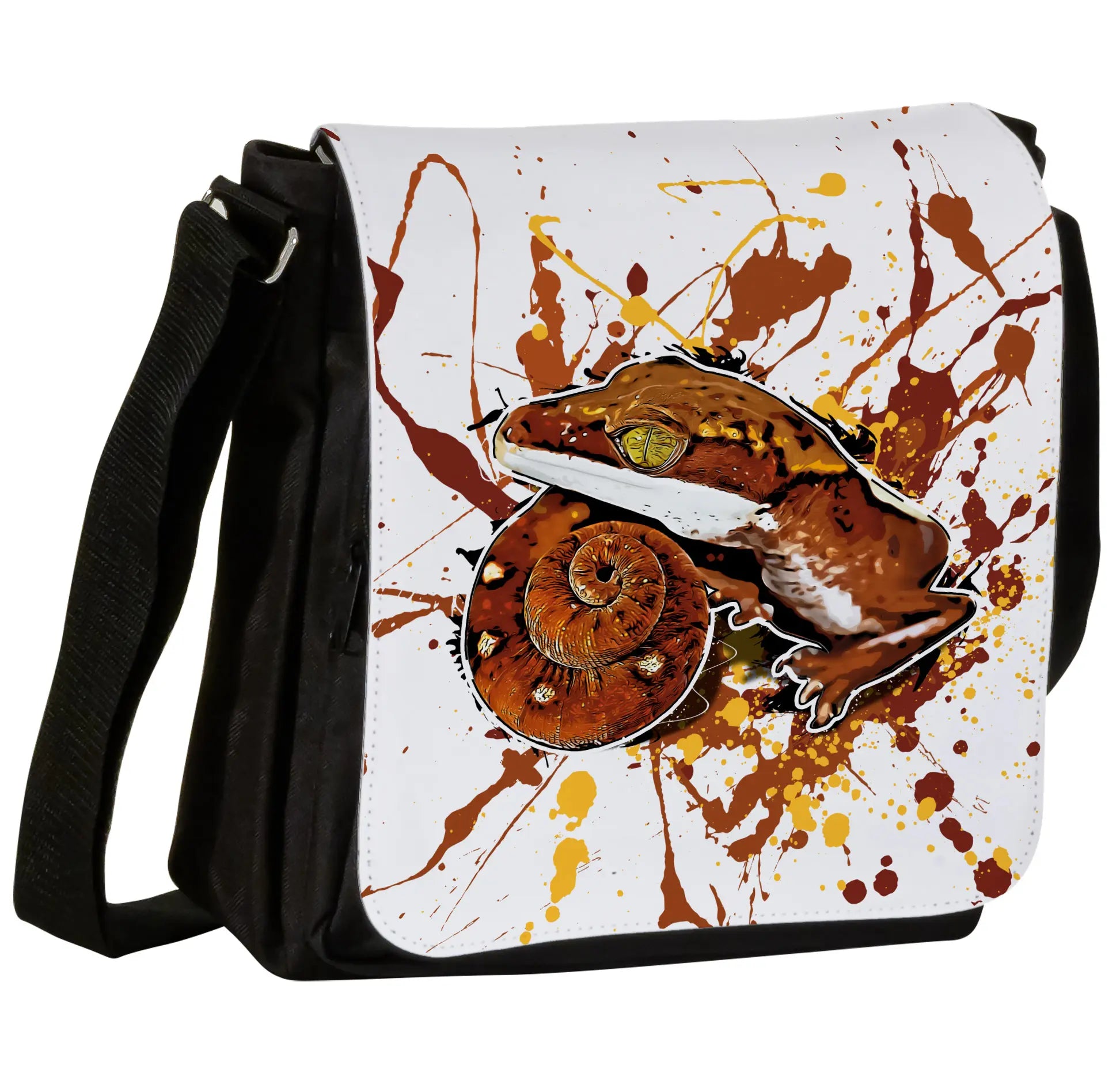Schultertasche mit Aeluroscalabotes felinus / Fuchsgesichtgecko Motiv von Tassenkasper