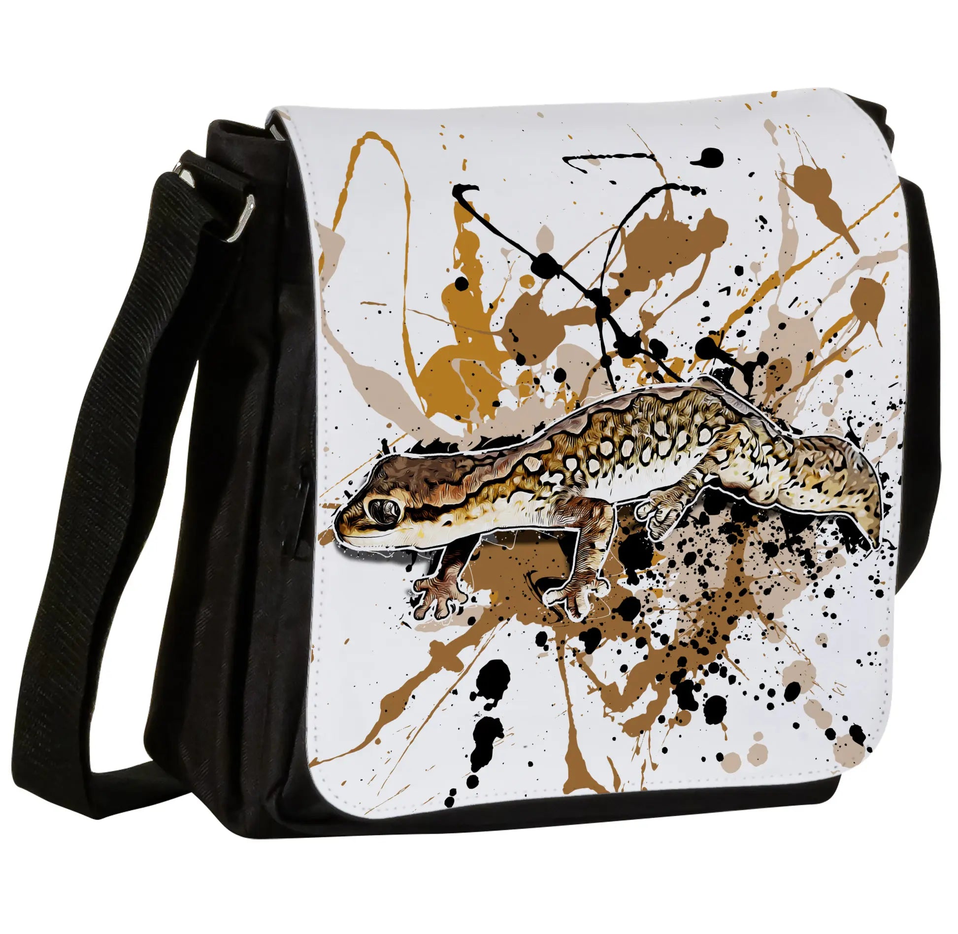 Schultertasche mit Diplodactylus granariensis / westlicher Steingecko Motiv von Tassenkasper