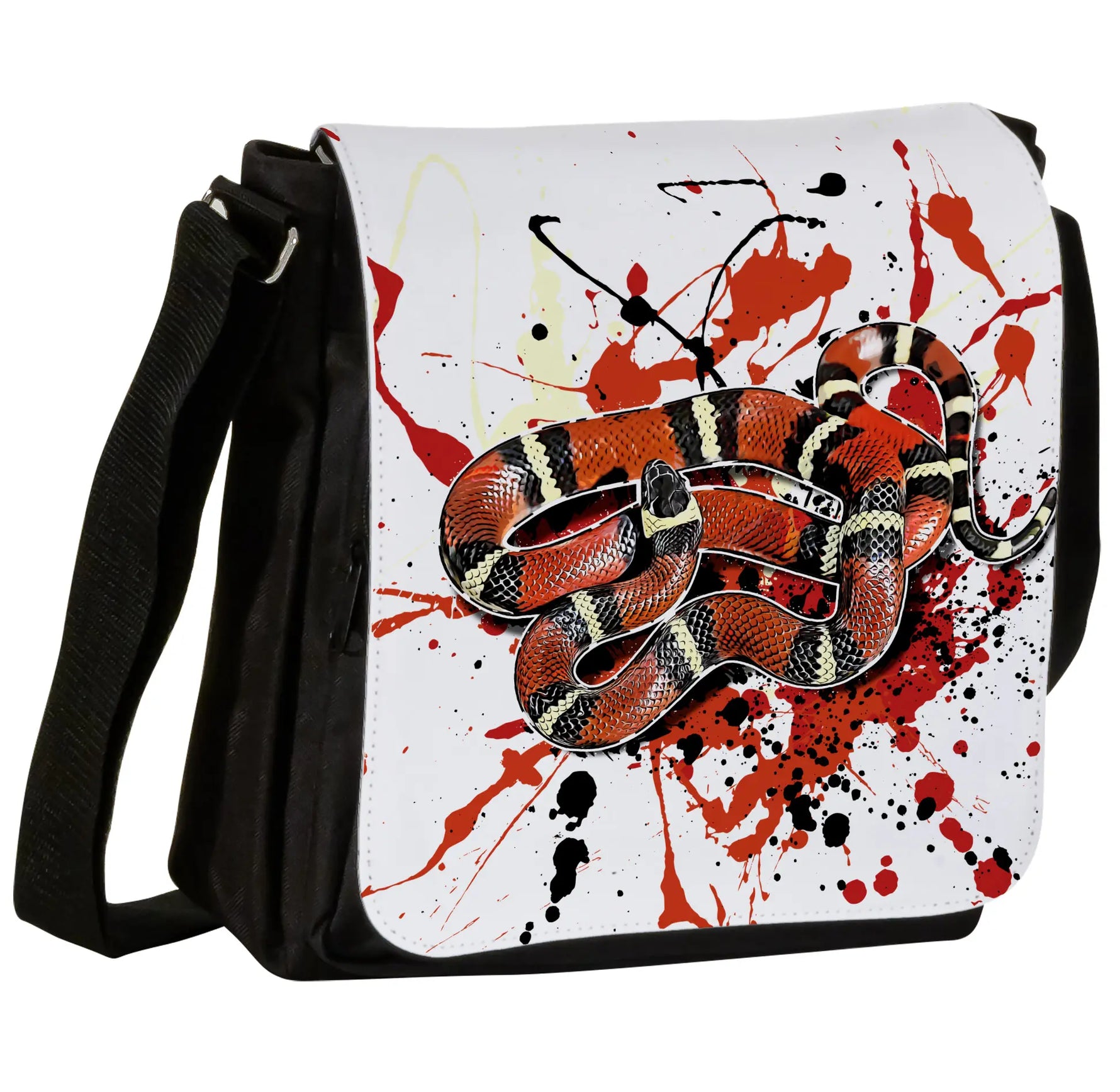 Schultertasche mit Lampropeltis polyzona blanchardi / Königsnatter Motiv von Tassenkasper