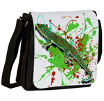Schultertasche mit Phelsuma guimbeaui / Mauritius - Tieflandwald - Taggecko Motiv von Tassenkasper