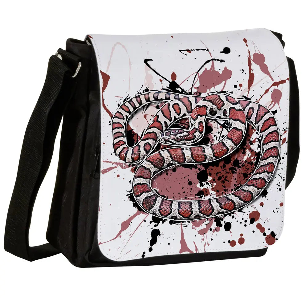 Schultertasche mit Lampropeltis triangulum triangulum / Dreiecksnatter Motiv von Tassenkasper