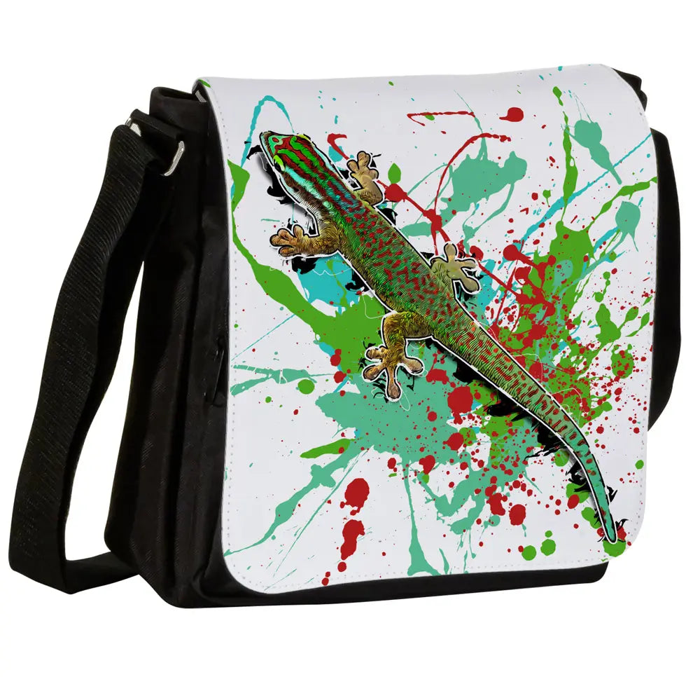 Schultertasche mit Phelsuma inexpectata / Manapany - Taggecko Motiv von Tassenkasper