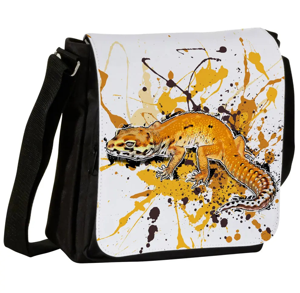 Schultertasche mit Eublepharis macularius (Tangerine Bellalbino) / Leopardgecko Motiv von Tassenkasper