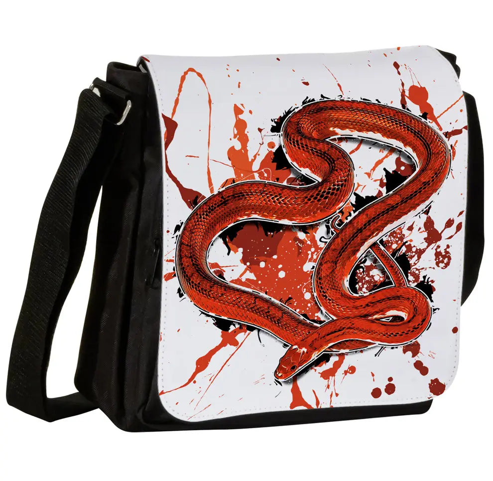 Schultertasche mit Pantherophis guttatus (Pied Sided Bloodred) / Kornnatter Motiv von Tassenkasper