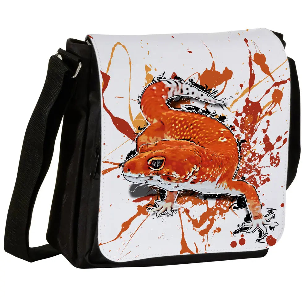Schultertasche mit Eublepharis macularius / Leopardgecko Blood Motiv von Tassenkasper