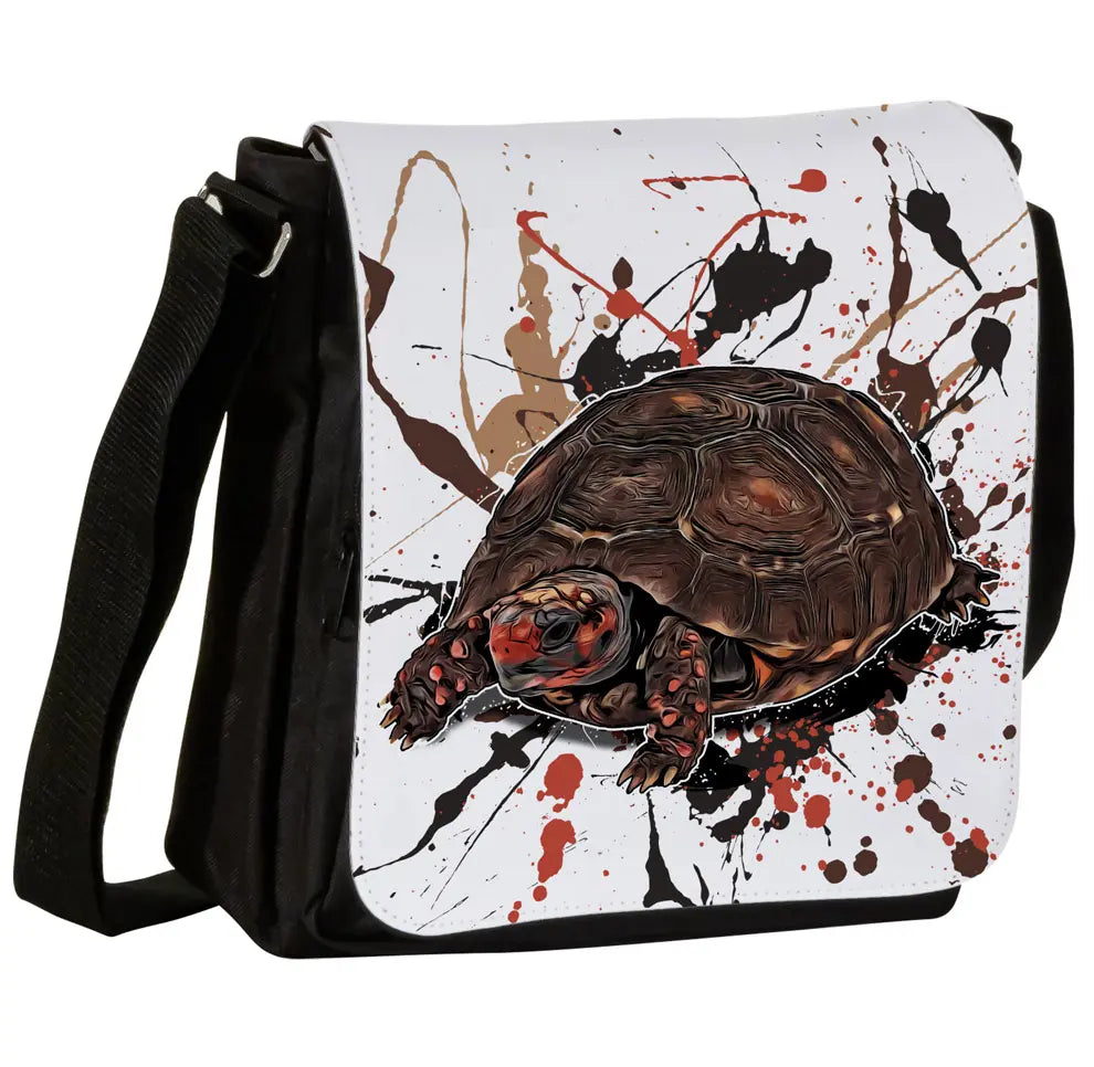 Schultertasche mit Chelonoidis carbonarius cherryhead / Rotkopf - Köhlerschildkröte Motiv von Tassenkasper