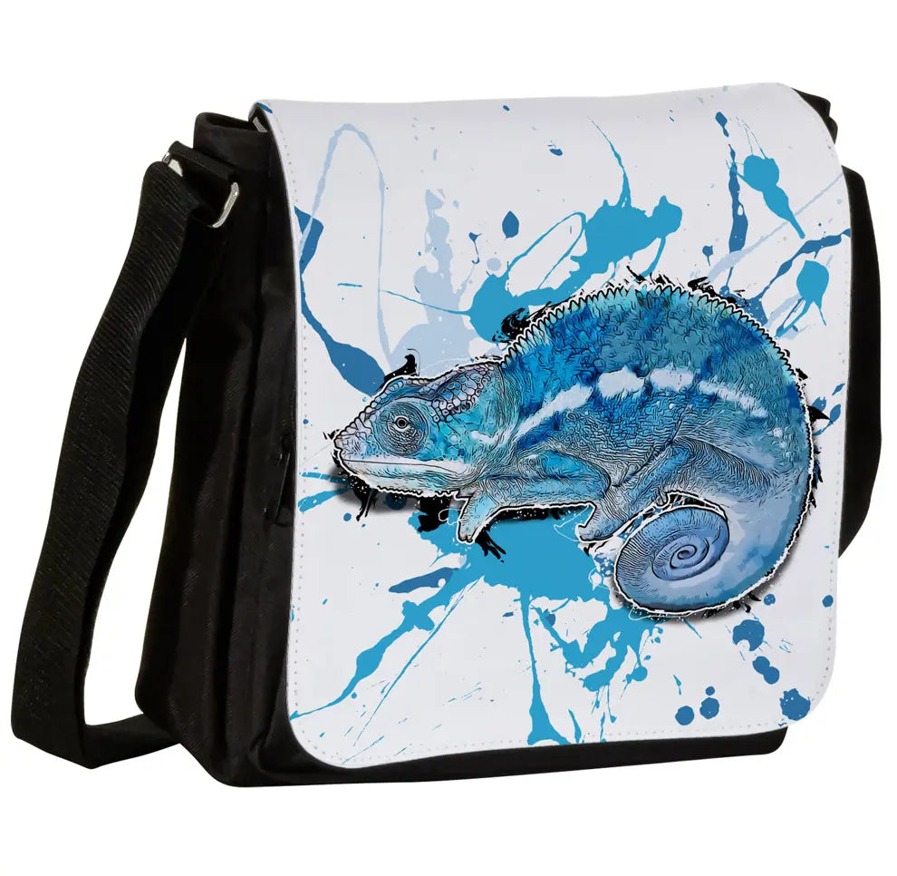 Schultertasche mit Furcifer pardalis / Pantherchamäleon Motiv von Tassenkasper