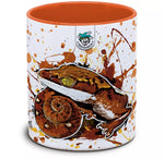 Reptilien Tasse mit Fuchsgesichtgecko Aeluroscalabotes felinusin orange