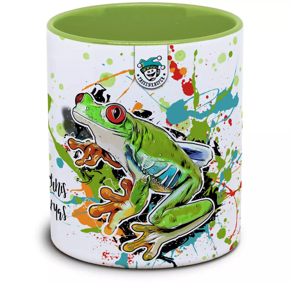 Keramiktasse mit Agalychnis callidryas / Rotaugenlaubfrosch Motiv von Tassenkasper
