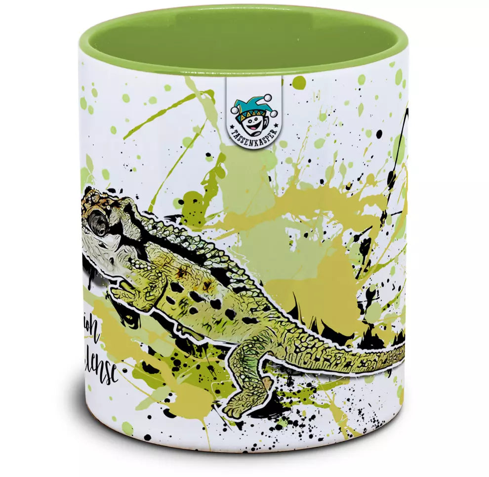 Keramiktasse mit Bradypodion transvaalense / Zwergchamäleon Motiv von Tassenkasper