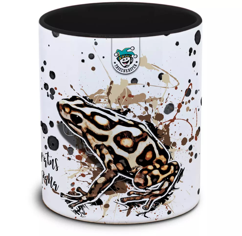 Keramiktasse mit Dendrobates auratus (Campana) / Goldbaumsteiger Motiv von Tassenkasper