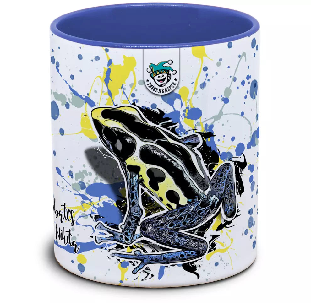 Keramiktasse mit Dendrobates tinctorius (Nikita) / Färberfrosch Motiv von Tassenkasper