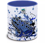 Keramiktasse mit Dendrobates tinctorius azureus / Blauer Pfeilgiftfrosch Motiv von Tassenkasper