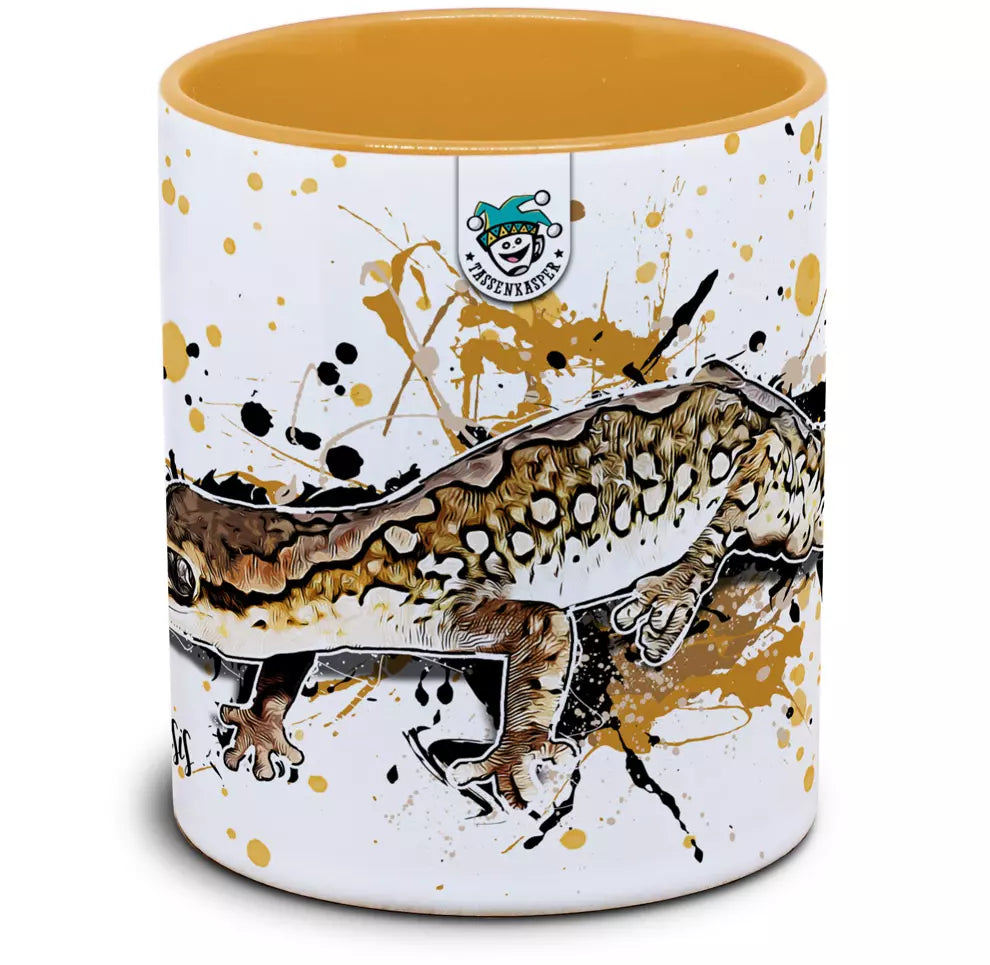 Keramiktasse mit Diplodactylus granariensis / westlicher Steingecko Motiv von Tassenkasper