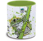 Keramiktasse mit Leptopelis vermiculatus / Grüner Waldsteigerfrosch Motiv von Tassenkasper