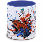 Keramiktasse mit Oophaga pumilio (Blue Jeans) Motiv von Tassenkasper