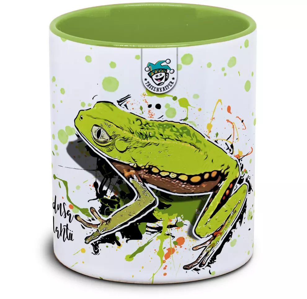 Keramiktasse mit Phyllomedusa vaillantii / Gespenster-Makifrosch Motiv von Tassenkasper