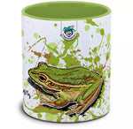 Keramiktasse mit Ranoidea aurea / Gold Laubfrosch Motiv von Tassenkasper