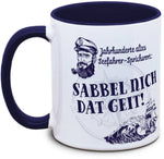 Keramiktasse mit Seefahrer: Sabbel nich, dat geit! Motiv von Tassenkasper