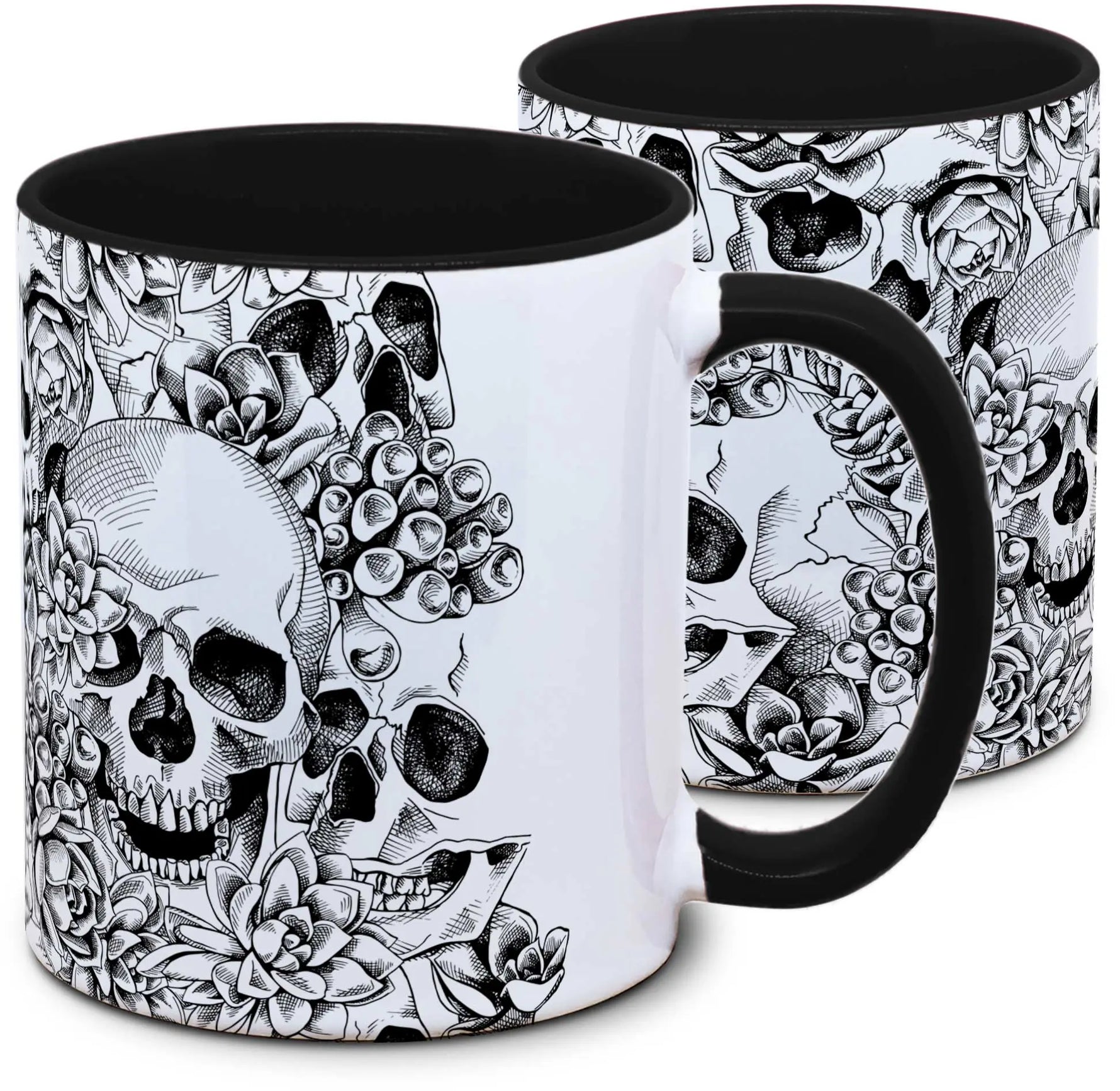 Keramiktasse mit Totenkopf Motiv von Tassenkasper